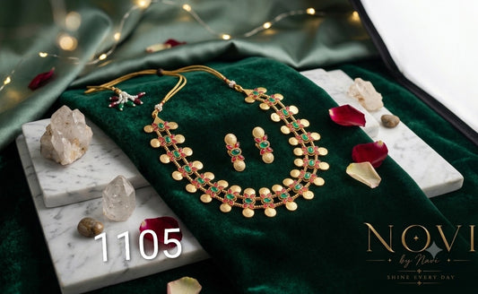 Kerala Style Dual Layer Kasu Necklace
