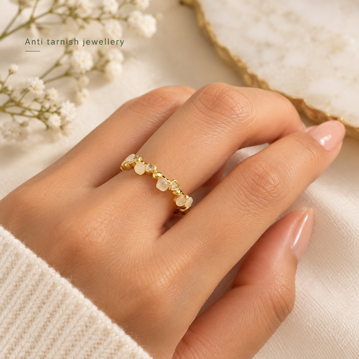 Heart Eternity Open Ring – 100% Anti Tarnish