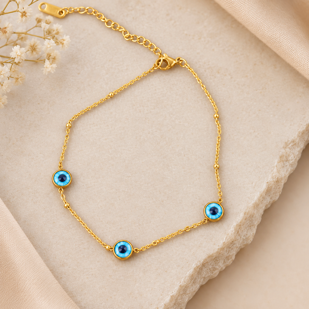 The Blue Evil Eye Anklet | Premium Anti-Tarnish