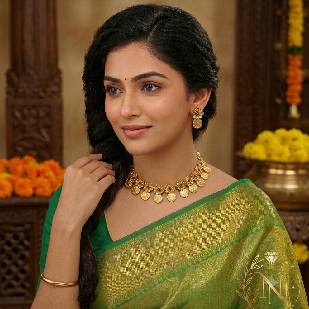 Traditional Kerala Kasu Mala / Coin Necklace Set