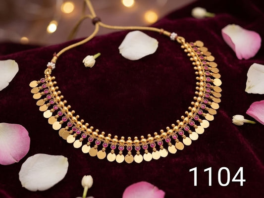 Meta-Glow Elakkathali Choker with pink stone