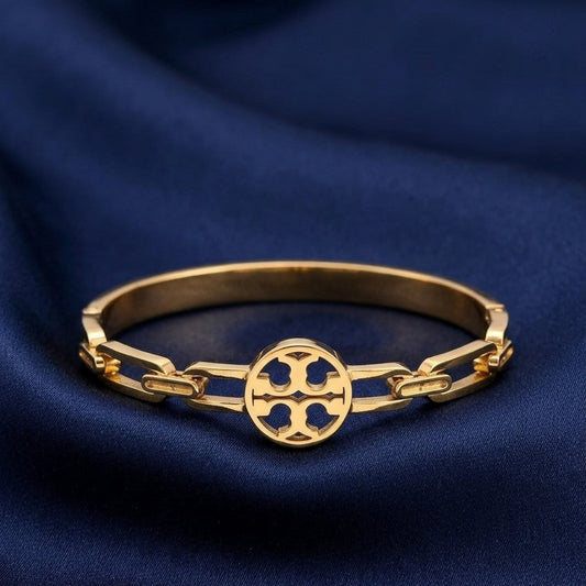 Geometric Cross Medallion Anti tarnish Chain-Link Bangle for kids