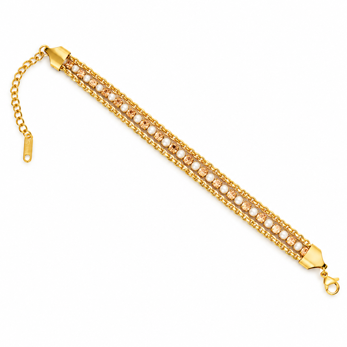 Pearl & Stone Multi-Strand Bracelet – 100% Anti Tarnish