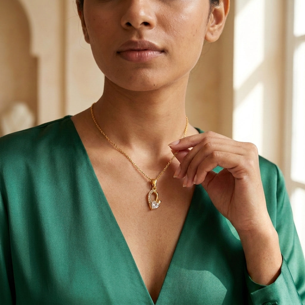 Crystal Heart Pendant Necklace