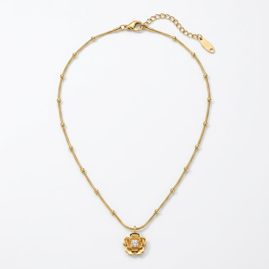 Golden Clover Crystal Station Necklace