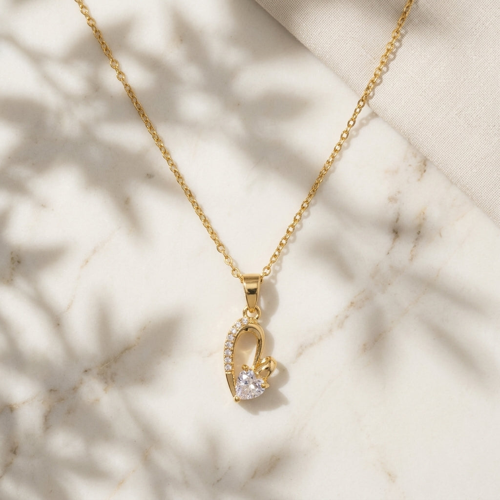 Crystal Heart Pendant Necklace