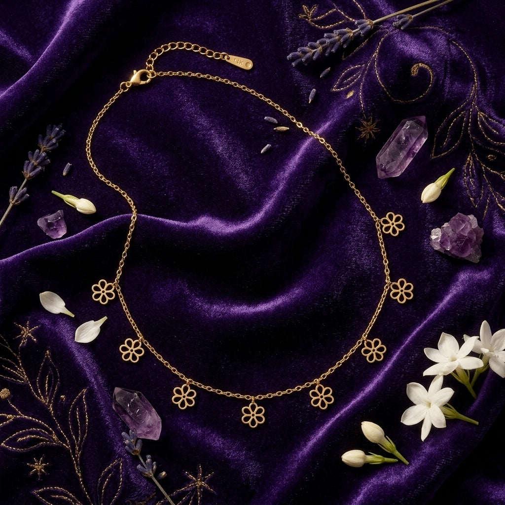 Floral Station Choker Necklace