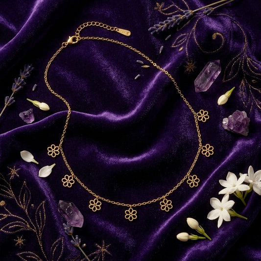Floral Station Choker Necklace