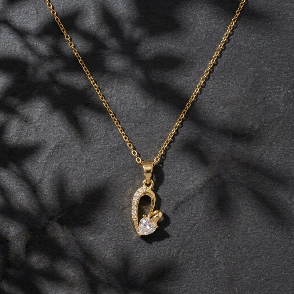 Crystal Heart Pendant Necklace
