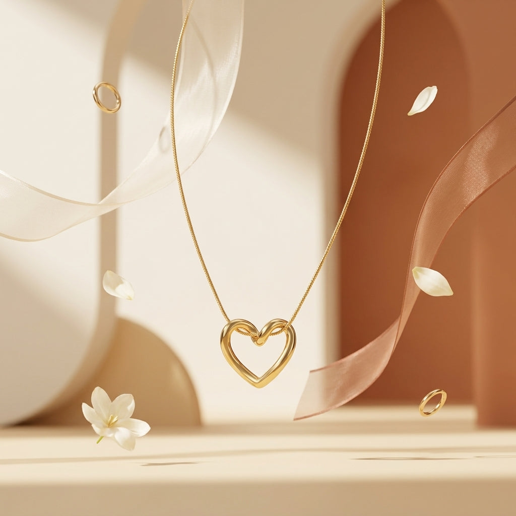 Intertwined Love Heart Pendant Necklace