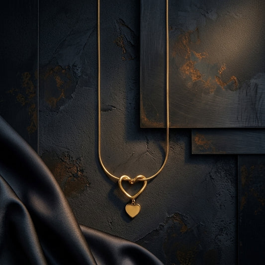 Intertwined Open Heart Drop Pendant Necklace