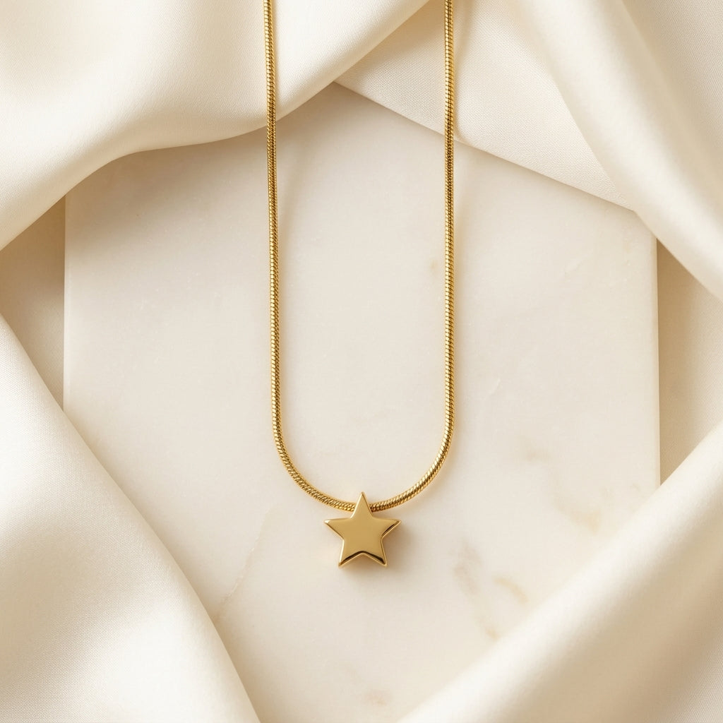 Golden Star Minimalist Pendant Necklace